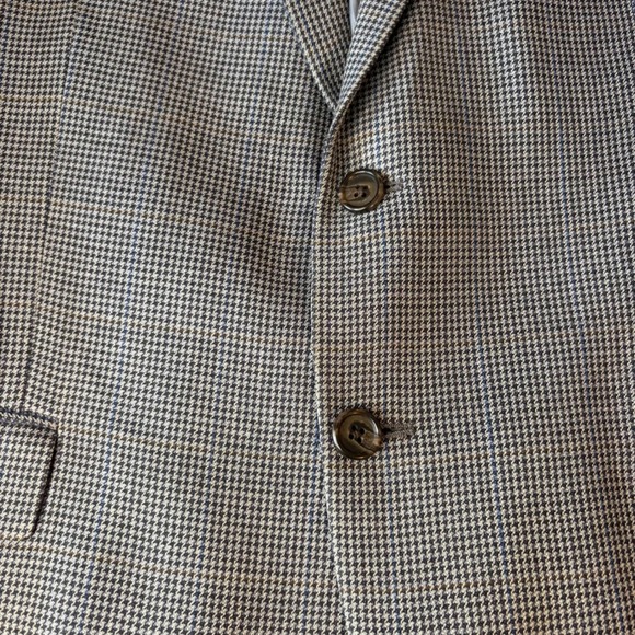 Lauren Ralph Lauren grey, black and blue houndstooth silk/wool blazer. 44s - Picture 5 of 9